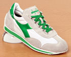 Equipe White/Green Stonewashed Trainers