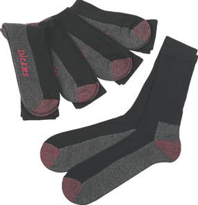 Dickies, 1228[^]49250 Cushion Crew Socks 5 Pairs Black Size