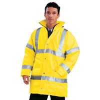 Dickies Hi Vis Safety Motorway Jacket En471 Class 3 and Pr En343 Class 1 Yellow Large