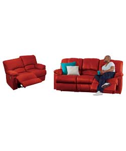 diego Large and Fabric Regular Recliner Sofa - Wine