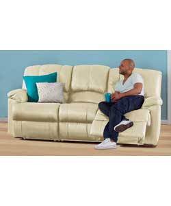 diego Large Fabric Recliner Sofa - Natural