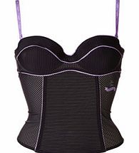 Black and purple bustier