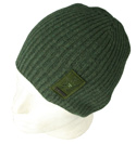 Dark Green Ribbed Beanie Hat