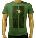 Diesel Green Short Sleeve Cotton T-Shirt With Black & Cream Logo