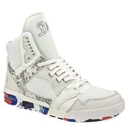 Diesel Male Im Pression Mid Leather Upper in White, White and Black