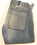 Mens Distressed & Worn Effect Button Fly Jeans 34 Leg