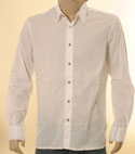 Mens White Long Sleeve Cotton Shirt