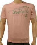 Diesel Pink Short Sleeve T-Shirt With Green Logo