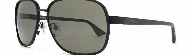 Diesel Square Tyre Tred Aviator Sunglasses Black 58 Green