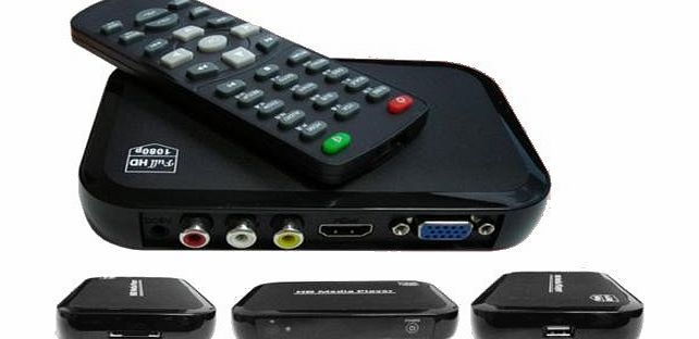 Digi Portable Full 1080P HD Multi Media Player 3 outputs HDMI, VGA, AV, 2 inputs SD Card 