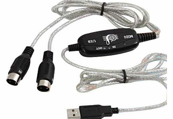  USB Midi Cable Lead Adaptor for Musical Keyboard to PC Laptop XP Vista Win 7 Mac
