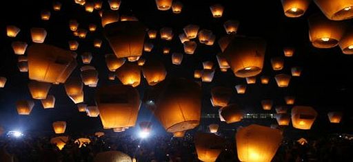 Digital Additions 20 x Eco-Friendly Sky Lanterns for Christmas, New Year, Chinese New Year, New Years Eve, Weddings amp; Parties (40cms 58cms x 105cms) (White)