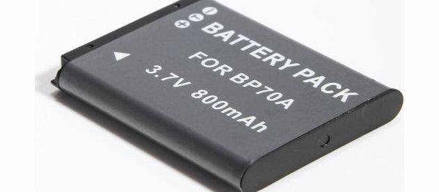 DILL BP-70A, BP70, BP70A, BP70EP, SLB-70A Replacement for SAMSUNG AQ100, MV800, WP10, SAMSUNG DV, ES, PL, SL, ST, TL Series Digital Camera Battery Pack, 3.7v 800mah 29Wh (longer run-time than 740mAh 27Wh)