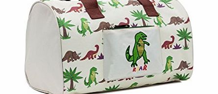 Dinosaur Walk Overnight Bag Pink Lining Childs Overnight Pyjama Bag Or Travel Sports Bag/Holdall - Design Dinosaur Walk