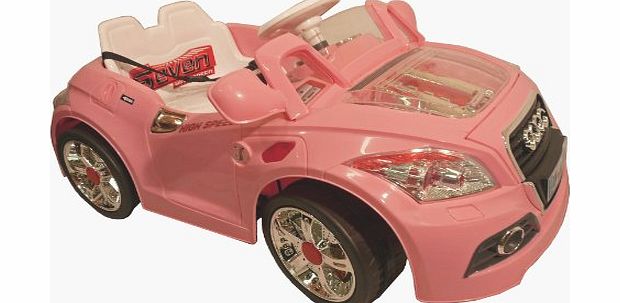 direc2u Kids Audi style electric ride-on car with remote control, light-up engine bay, 2013 model (Pink)