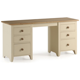 Direct Forest Products Cambridge Double Pedestal Dressing Table in Cream finished Pine with Ash top