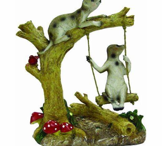 Collectable Meerkat On Swing Garden Ornament