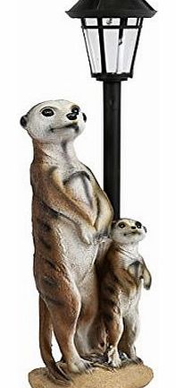 Direct Global Trading Meerkat with Solar Lamp Post (Colour Changing) Garden Ornament 46cm / 17