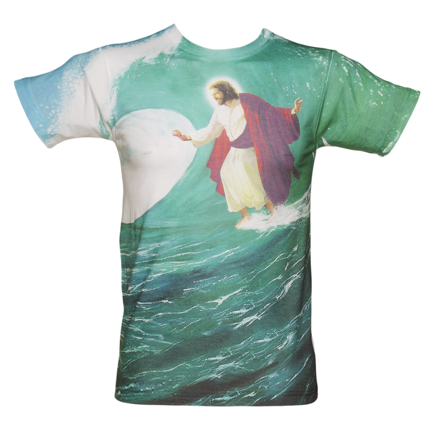 Mens Surfs Up Jesus Sublimated T-Shirt from