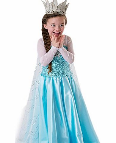 New Disney Frozen Princess Elsa Inspired Dress up Costume Party Dress Cartoon