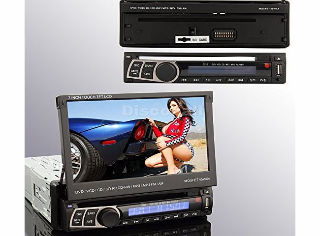 discoball  7`` inch HD 1 DIN in Dash Car DVD Player Touch Screen Radio Stereo Bluetooth MP3 Detachable amp; fully auto