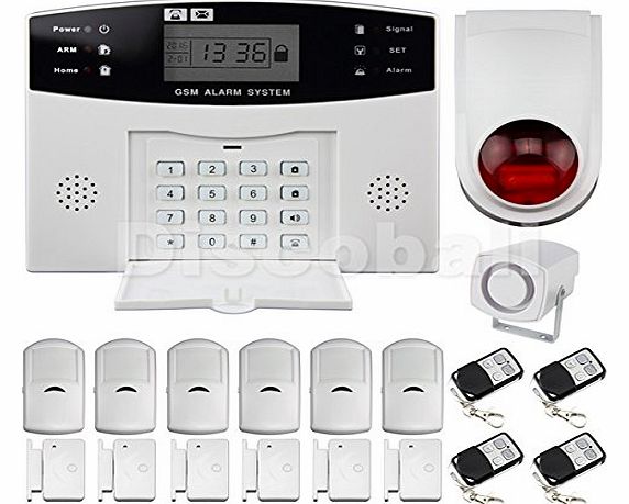 discoball LCD Security Wireless GSM Autodial SMS Call Home House Burglar Intruder Alarm UK