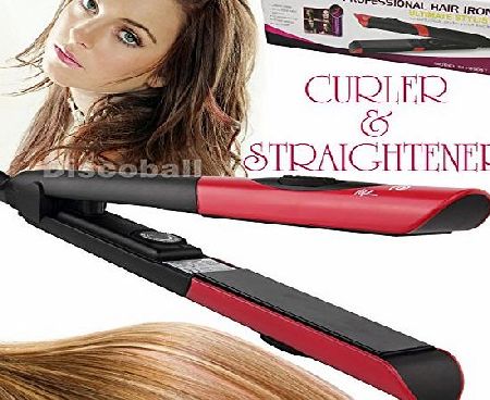 discoball Professional Electric Ceramic Hair Straightener Curler Salon Styling DIY Tool
