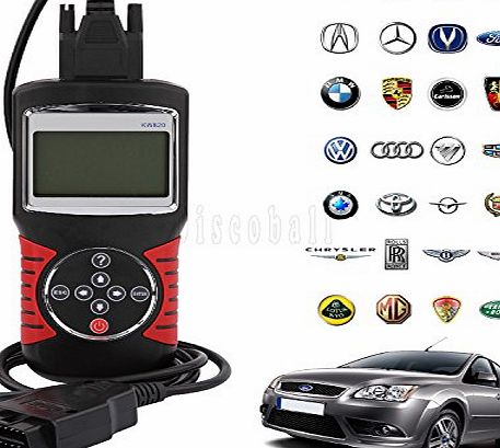 discoball Universal KW820 OBD 2/OBDII EOBD Car Vehicles Diagnostic Scanner CAN Engine Fault Code Reader Scan CAN Tool BUS