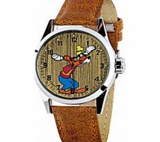 Disney by Ingersoll Mens Goofy Brown Watch
