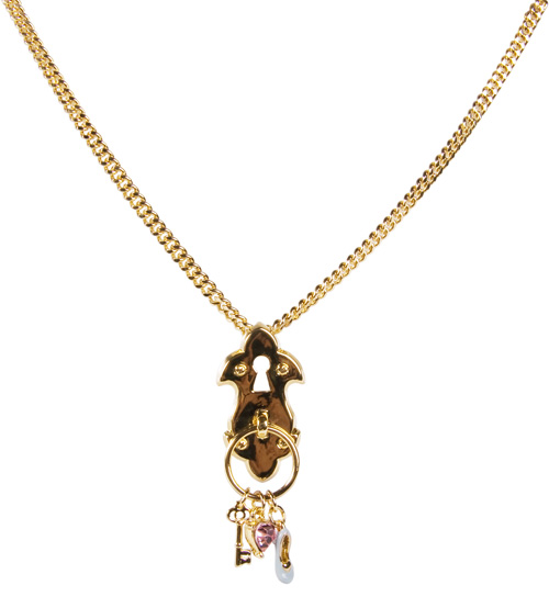 Gold Plated Cinderella Padlock Necklace from