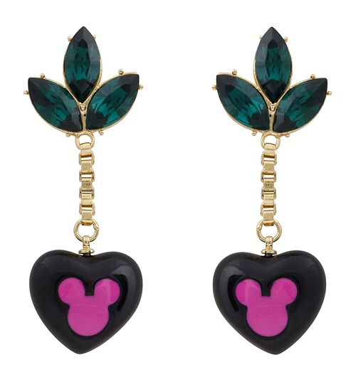 Gold Plated Heart and Green Stone Leaf Minnie