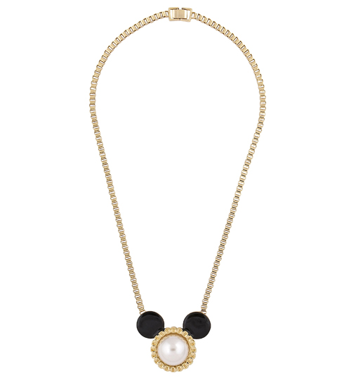 Gold Plated Ivory Pearl Minnie Mouse Mawi