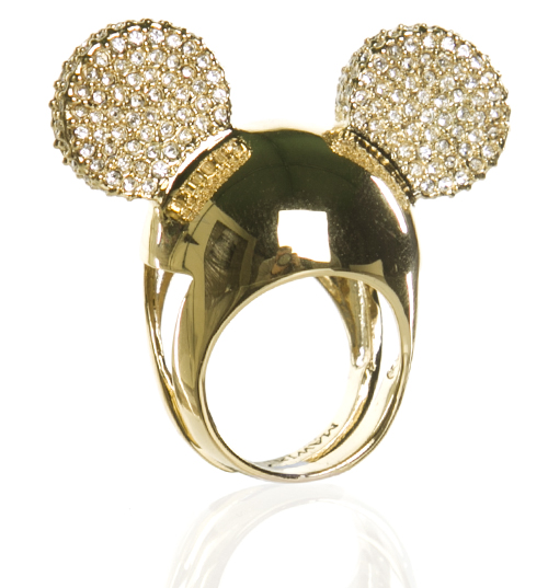 Gold Plated Pave Ears Minnie Mawi Ring from