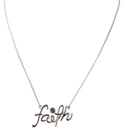 Platinum Plated Faith Necklace from Disney Couture