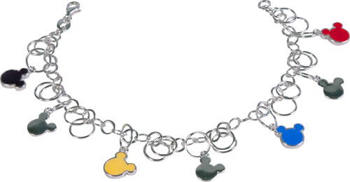 Sterling Silver And Enamel Mickey Mouse Charm Bracelet from Disney Couture