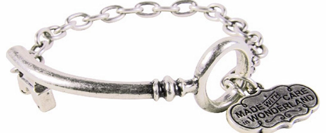 White Gold Plated Alice In Wondeland Key And