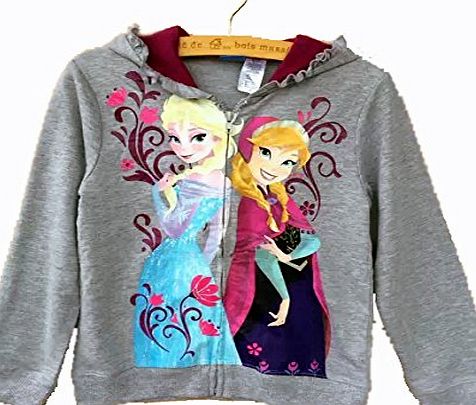 Disney FREE SNAP-BAND with Disney Frozen Princess Elsa and Anna Jumper, Grey School Winter Jumper, Girl School Cardigan, size 6 years old