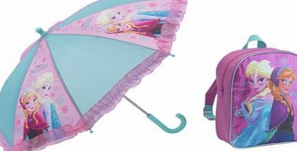 Disney Frozen Backpack and Umbrella - Pink
