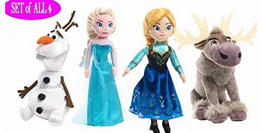 Disney Frozen Talking Beanbag Plush Doll Set of 4 - Elsa Anna Sven Olaf NWT
