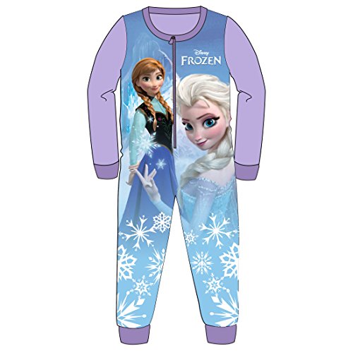 Disney Girls Official Disney Frozen Onesie - Anna and Elsa Long Sleeve All In One Sleepsuit Pyjamas - For Ages 2-8 Years (4-5 Years)