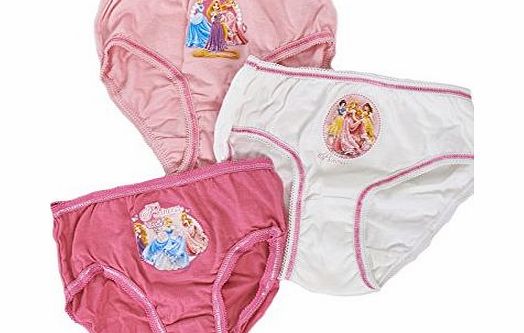 Disney Kids Girls Childrens 3 Multipack Character Underwear Pants Briefs Knickers Disney Princess Size 3-4 Years