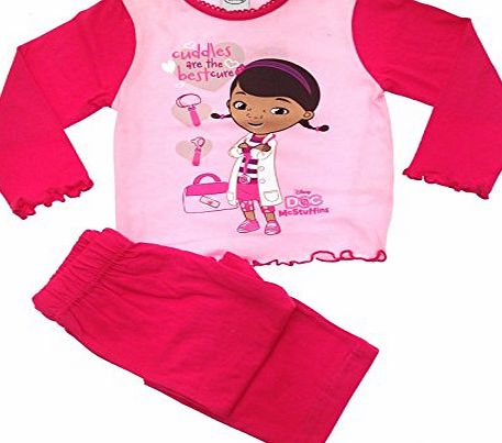Disney Kids Girls Official Disney Doc McStuffins Lambie Hallie Stuffy Long Pyjamas Friendship Size 3-4 Years