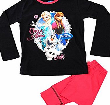 Disney Kids Girls Official Disney Frozen Queen Elsa Anna Pyjamas Childrens 2 Piece Set Pjs 5 Character 100 Cotton Size 4-5 Years