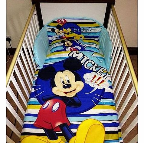 Mickey Mouse & Pluto Bedding Set for Cot or Cotbed (Cotbed - 140 x 70cm)