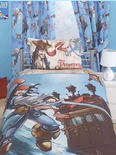 Disney Pirates of the Caribbean Pirates of the Caribbean Curtains 72 drop - Captain Sparrow Design