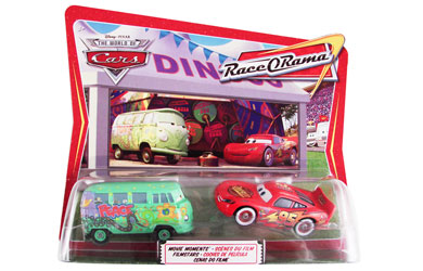 Pixar Cars - Diecast Movie Moments - Fillmore and Whitewalls Lightning McQueen