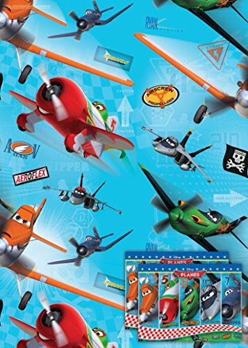 Disney Planes 2x Gift Wrap Sheets and 2x Gift Tags