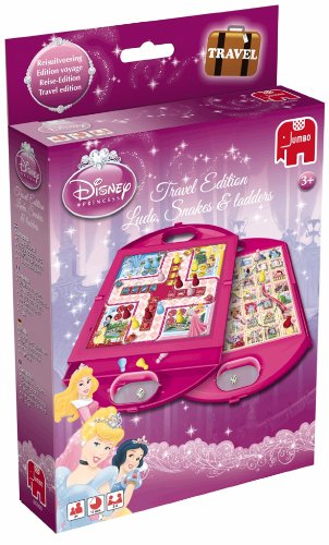 Disney Princess 2-in-1 Double-Sided Travel Compact Snakes and Ladders/ Ludo Games