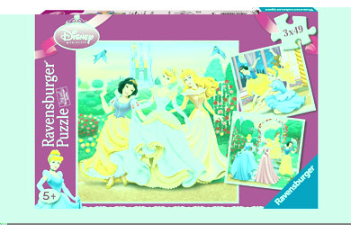 Disney Princess 3 x 49 piece puzzles in a Box