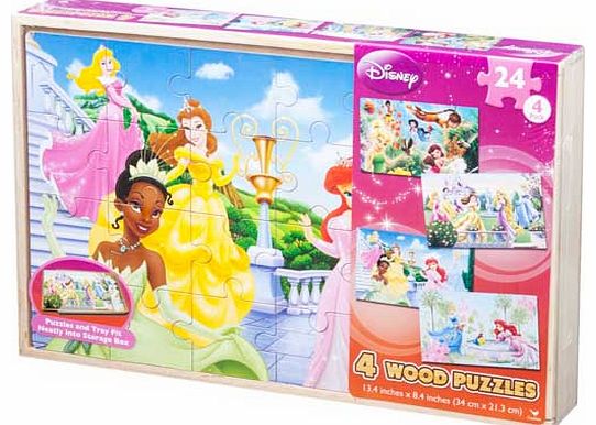 Disney Princess 4 Wooden Puzzles in a Box